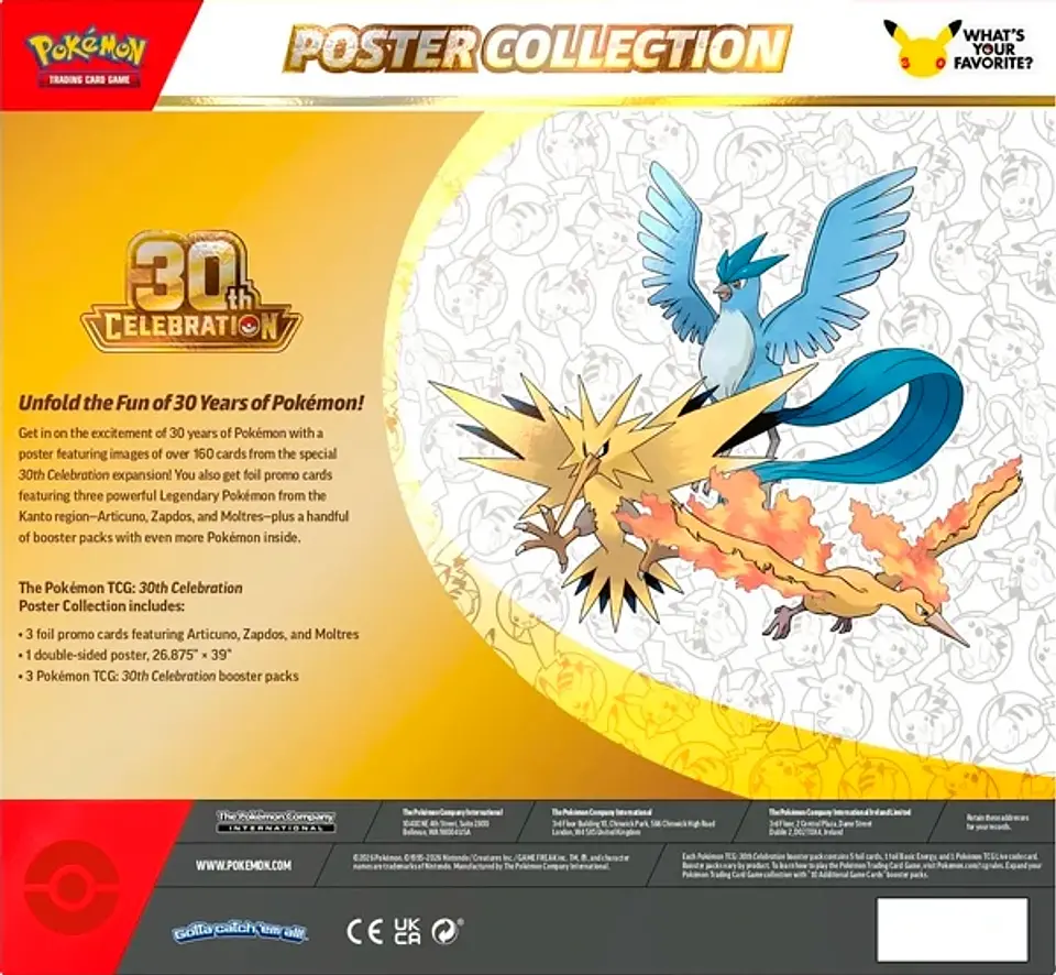 Pokemon TCG 30th Celebration Poster Collection Inglés  2