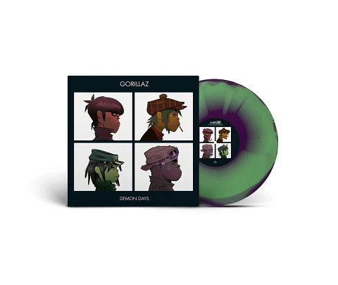 Vinilo Gorillaz Demon Days Limited Edition Green, Purple, And Red LP (PREVENTA)
