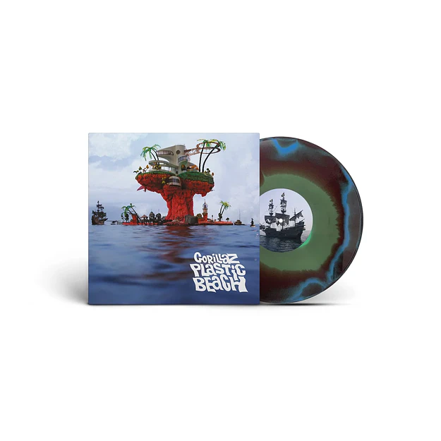 Vinilo Gorillaz Plastic Beach (Limited, Brick & Mortar Exclusive) [Half-Speed Mastered] [Blue, Green And Orange Vinyl] 1