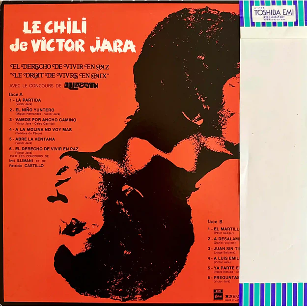 Vinilo Víctor Jara Le Chili El Derecho de Vivir en Paz Edición Japonesa LP 3