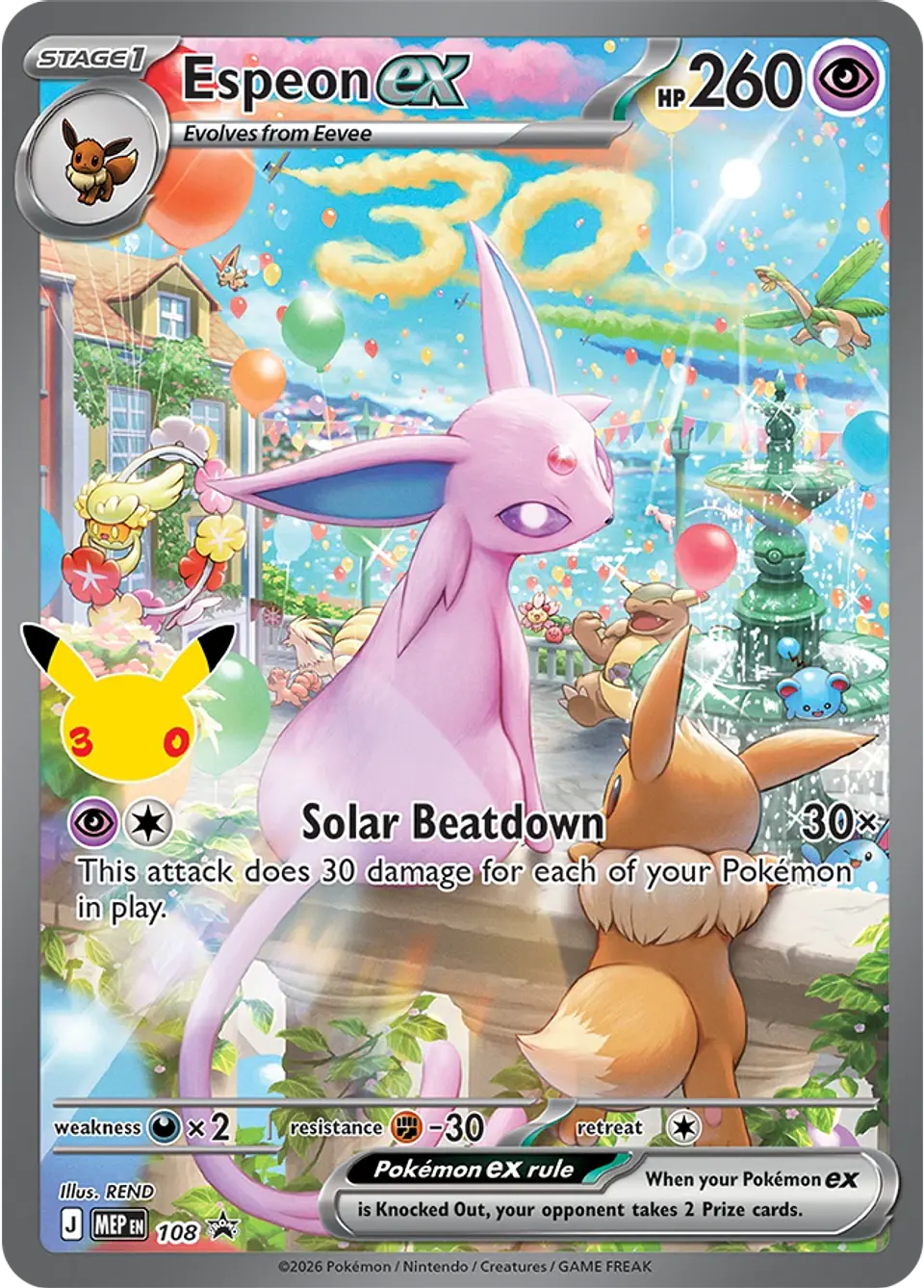 Pokemon TCG 30th Celebration UPC Ultra Premium Collection Espeon DAY INGLES (PREVENTA) 3