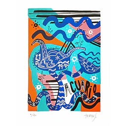 Serigrafía Acuario /50x35 cms