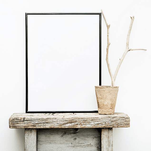 Pizarra vidrio marco negro 100x70 cm