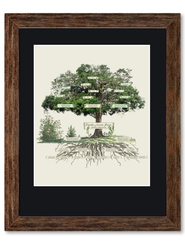 Árbol Roble marco madera tipo Leña
