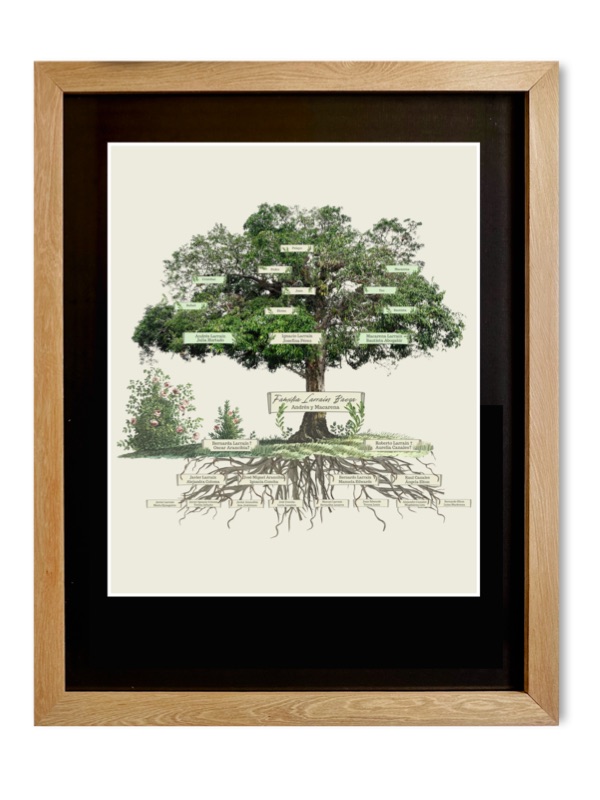 Árbol Roble marco madera Mañio