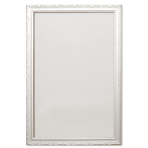 Pizarra Marco Tallado fondo Gris Perla