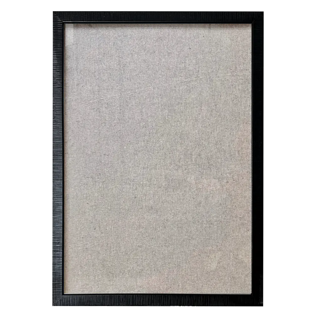 Pizarra de vidrio y tela Marco negro 1