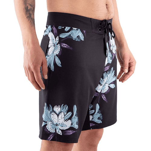 SHORT HLBM010180 NEGRO/FLORAL HANG LOOSE COD.12922