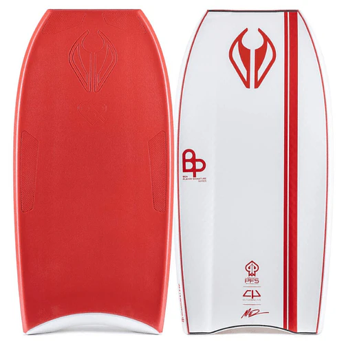 Bodyboard PP NMD Ben Player Quantum K19 Crescent Tail Piece Griptech LTD Red – White