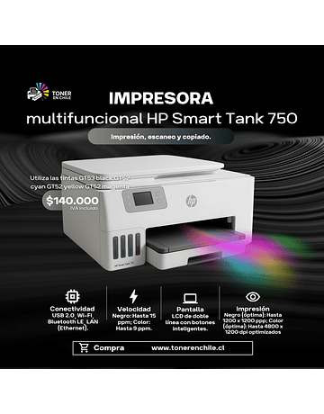 IMPRESORA REACONDICIONADA HP Smart Tank 750