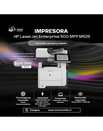 IMPRESORA REACONDICIONADA HP LaserJet Enterprise 500 mfp m525