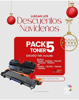 OFERTA NAVIDEÑA PACK 5 TONER CE285A (85A) CB435A/CB436A/CE278A