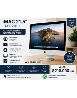 iMac 21,5” Intel Core i7 Reacondicionado