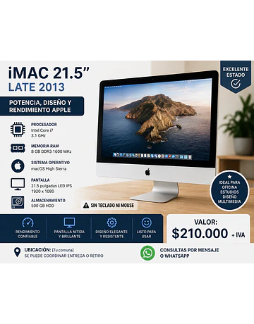 iMac 21,5” Intel Core i7 Reacondicionado