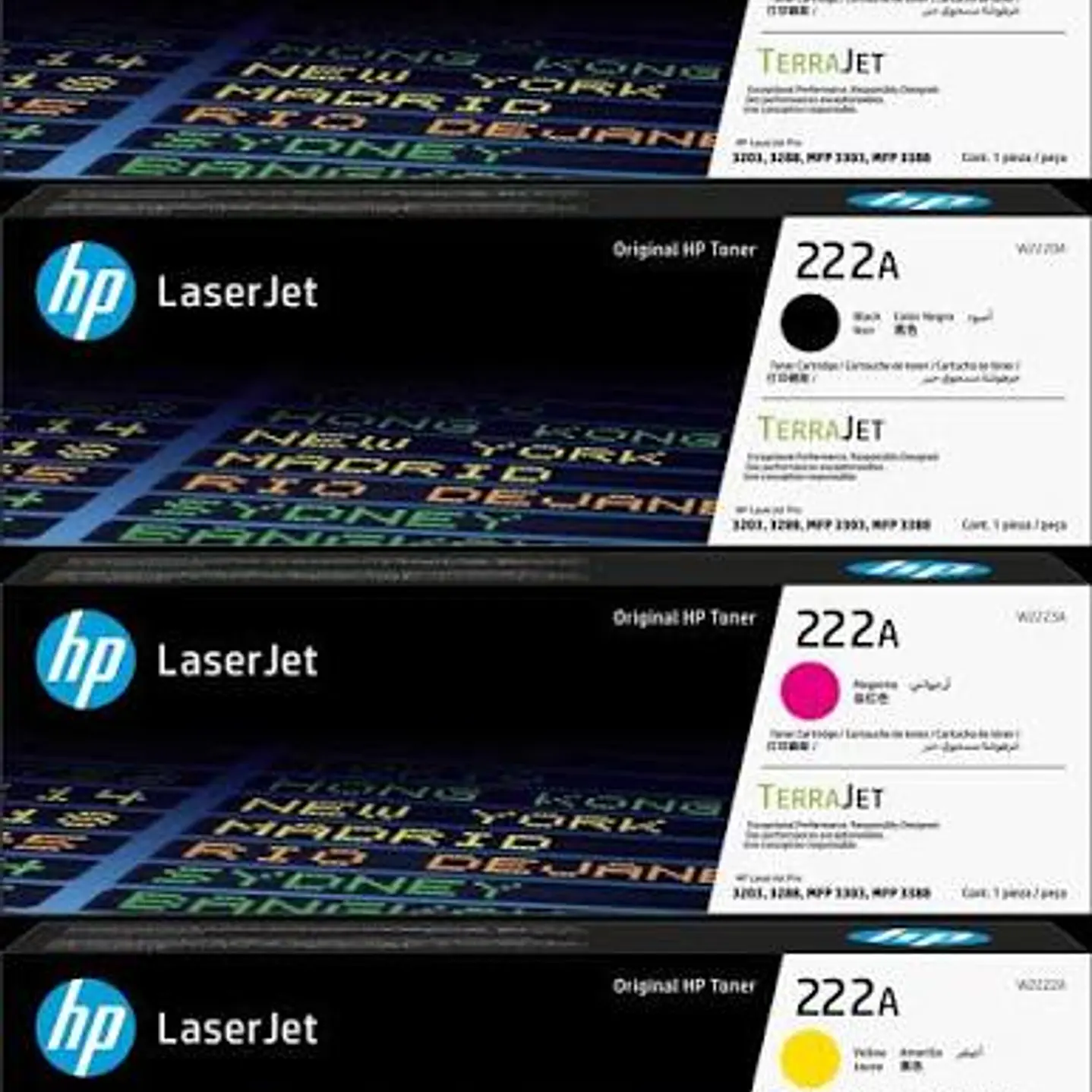 Pack 4 Tóner HP 222A Original Negro Cyan Magenta Amarillo