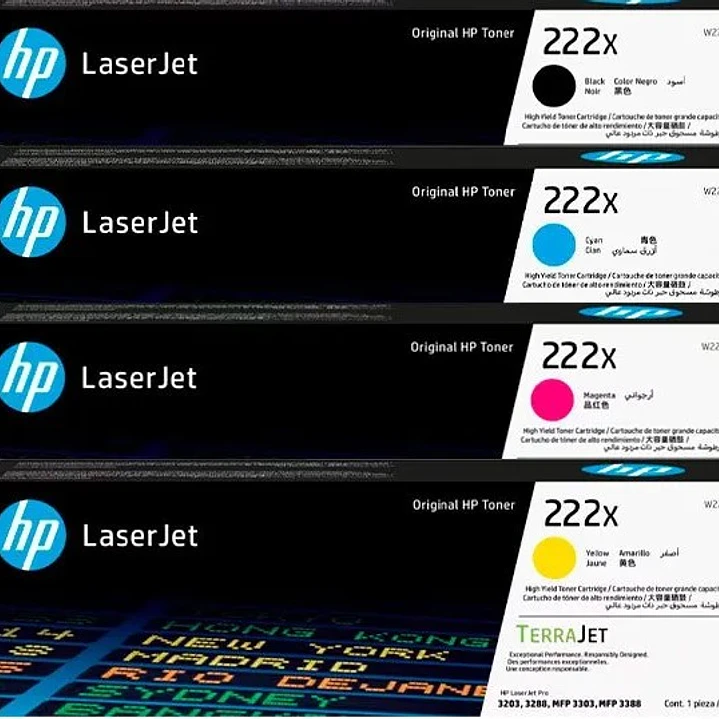 Pack 4 Tóner HP 222X Original Negro Cyan Magenta Amarillo