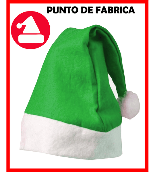 Gorros de Navidad Verdes Económicos $6.500