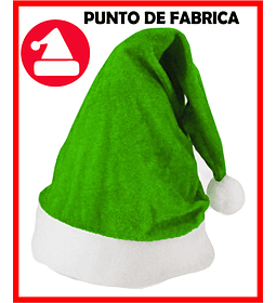 Gorros de Navidad Terciopelo Verde $8.500