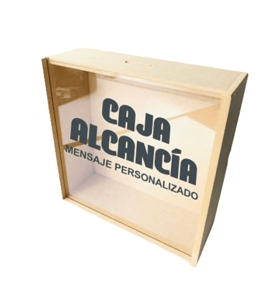 Caja de Madera Alcancia MDF natural con tapa acrilico