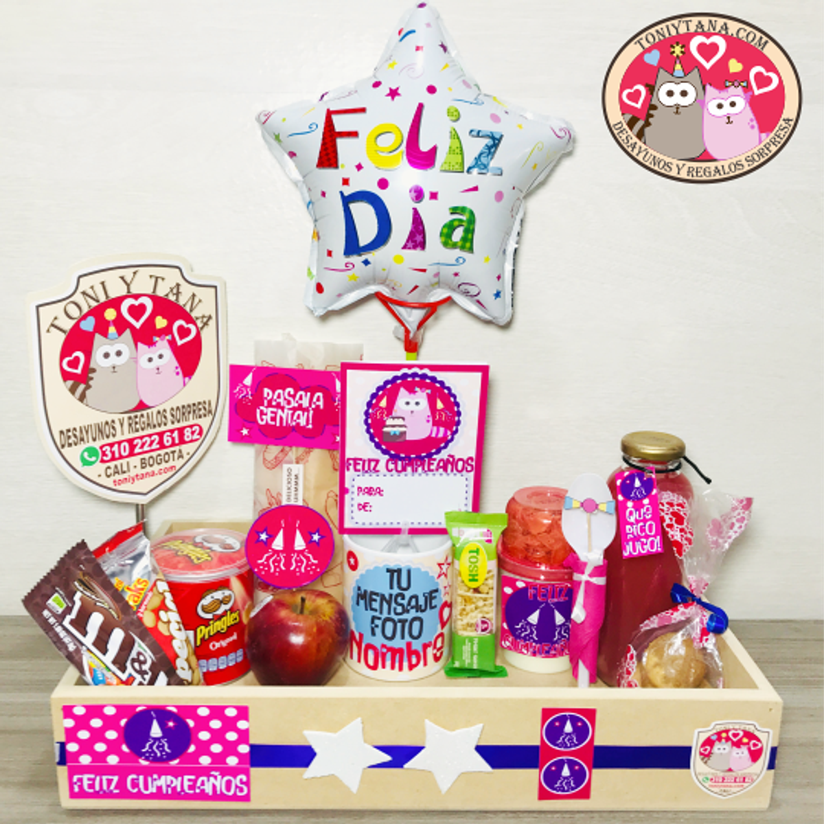 Desayuno Regalo Sorpresa FELIZ CUMPLEAÑOS TONI Y TANA