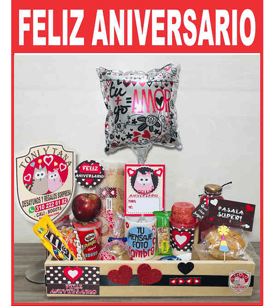 Desayuno Regalo Sorpresa Feliz ANIVERSARIO