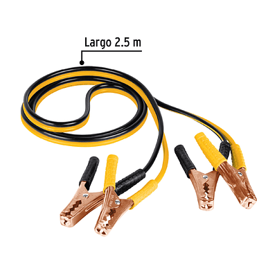 Cables pasa corriente 2.5m, 125 A, 10 AWG, con funda, Pretul