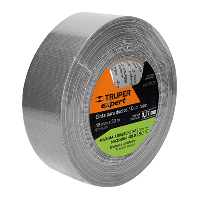 Cinta Ducte Tape (Cinta Americana) 48mm x50m E0.27mm Resistente a Temperaturas de 2 Piezas,Truper 10944
