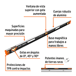 Nivel profesional magnético de 48" c/protección TPR, Expert 14629