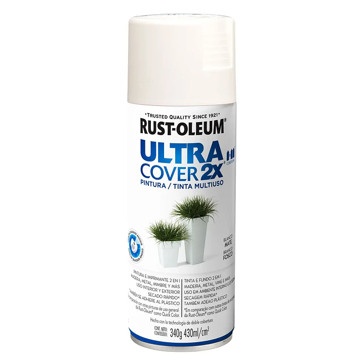Pintura en Aerosol Ultra Cover 2X Blanco Mate 340G Rust Oleum 1
