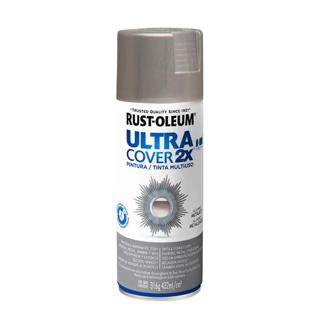 Pintura en Aerosol Ultra Cover 2X Aluminio Metalizado 312G Rust 1