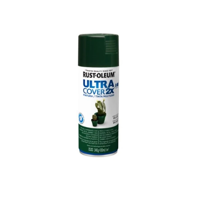 Pintura en Aerosol Ultra Cover 2X Verde Oscuro Brillante 340G Ru 1