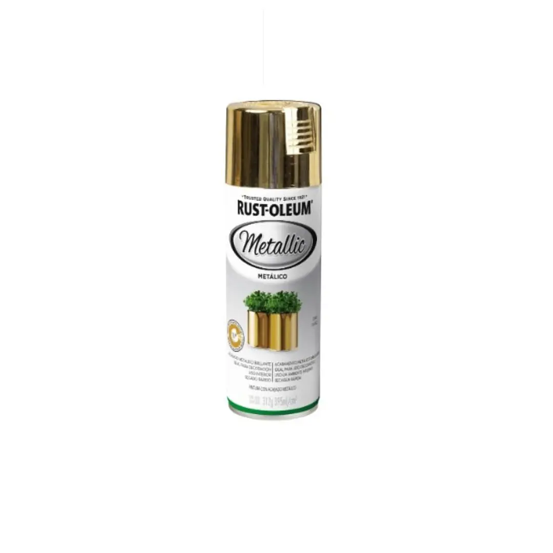 Pintura en Aerosol Metallic Acabado Metalico Oro 312G Rust Oleu 1