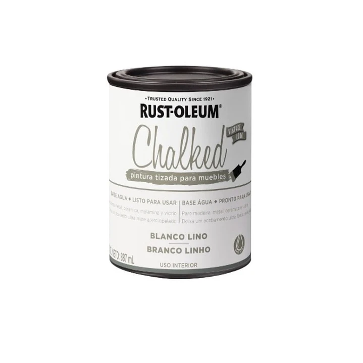Pintura Tizada Chalked Paint Brush Blanco Lino 1/4 Galon Rust 1