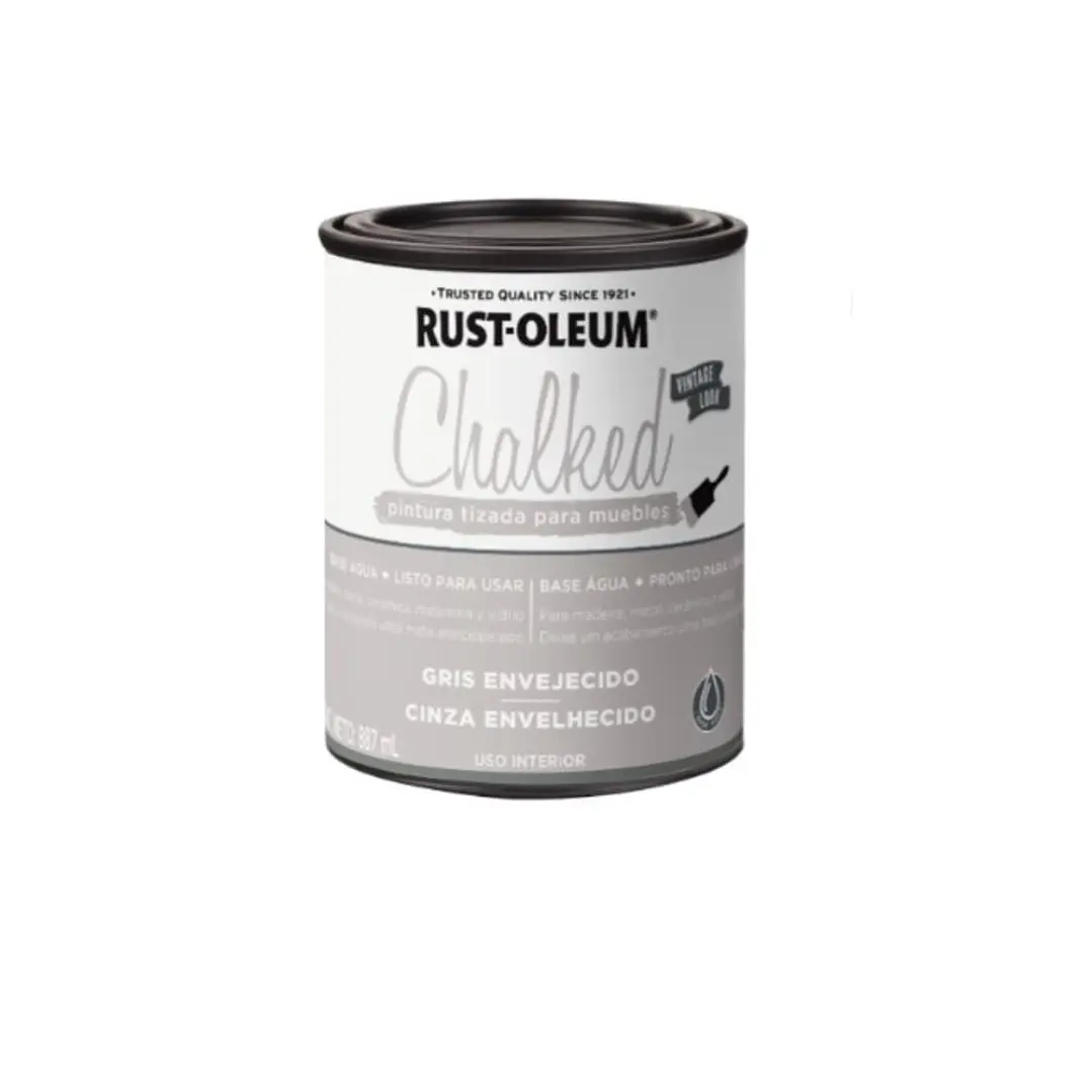 Pintura Tizada Chalked Paint Brush Gris Envejecido 1/4 Galon 1