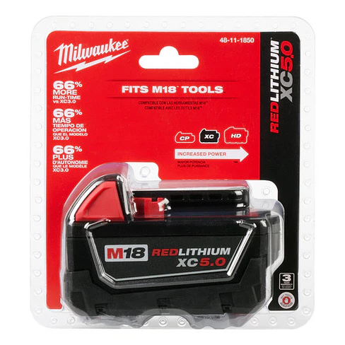 Batería Milwaukee M18 XC 5.0 Amperios Sellada 48-11-1850 1