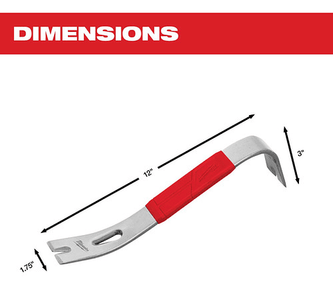 Milwaukee Saca Clavos - Acero Forjado 12 Pulgadas Tipo Diablo 48-22-9034