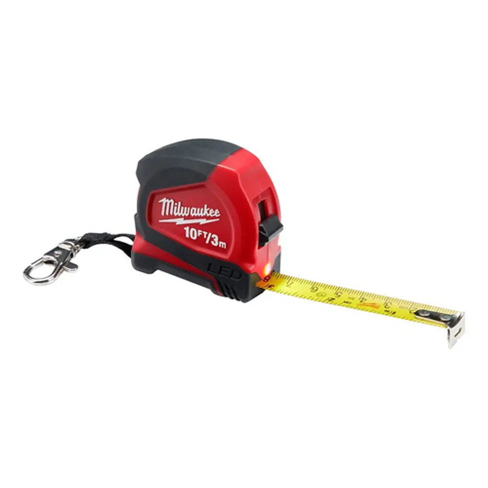 Huincha De Medir Milwaukee 3 Metros Tipo Llavero Con Luz Led 48-22-6601 1
