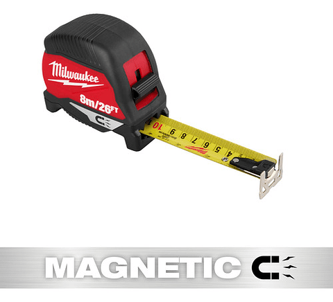 Milwaukee Huincha De Medir Punta Magnética 8 Mt 48-22-1026m