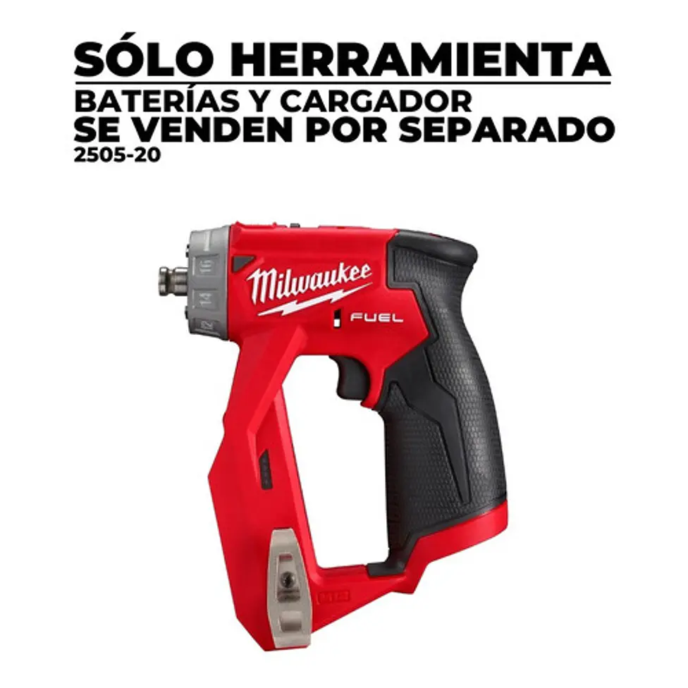 Taladro De Instalación 4 en 1 Milwaukee M12 Fuel Cabezal Intercambiable 2505-20 2
