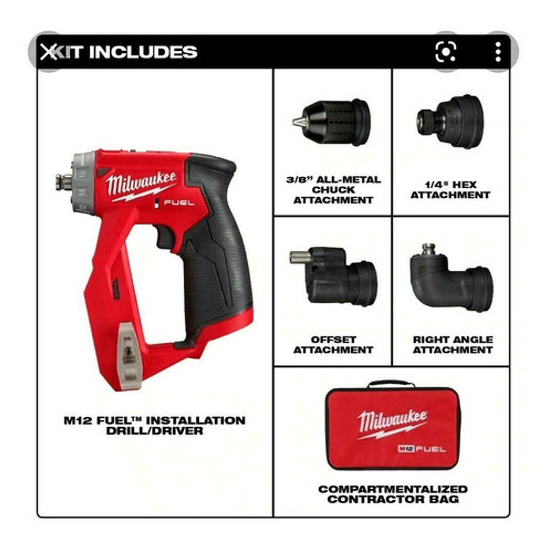 Milwaukee Taladro De Instalación M12 Fuel 2505-20 Solo herramienta 3