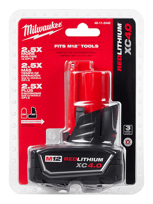 Milwaukee Batería M12 XC 4.0 Amperios Sellada 48-11-2440