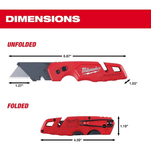 Milwaukee Cuchillo Cartonero Plegable Con Porta Repuestos 48-22-1502 11