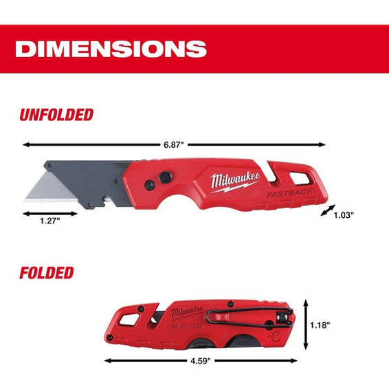Milwaukee Cuchillo Cartonero Plegable Con Porta Repuestos 48-22-1502 11