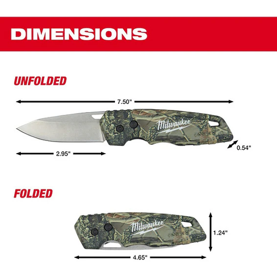 Cuchillo Plegable De Camuflaje Milwaukee Fastback 48-22-1524 9