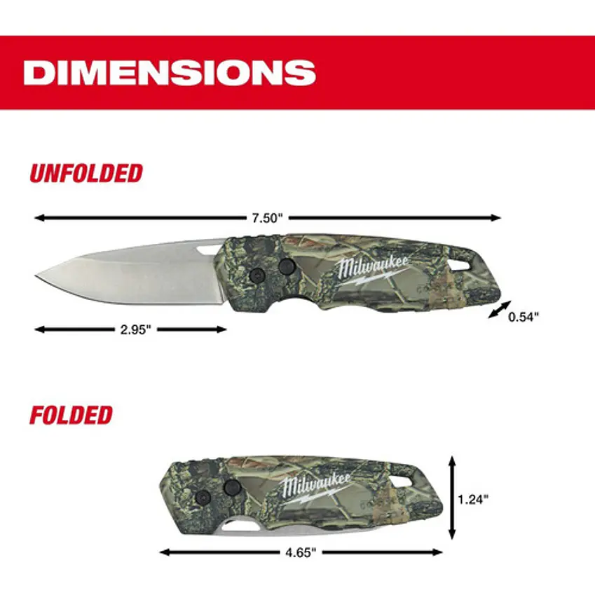 Cuchillo Plegable De Camuflaje Milwaukee Fastback 48-22-1524 9