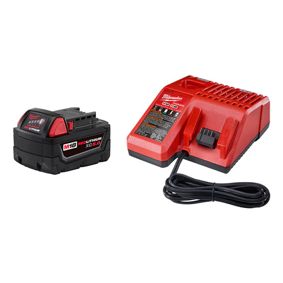 Milwaukee Pack Batería M18 Xc5.0 + Cargador M18 220v 48-5950 1
