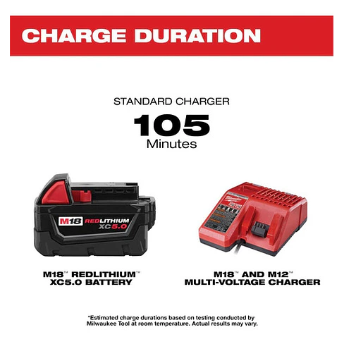 Milwaukee Pack Batería M18 Xc5.0 + Cargador M18 220v 48-5950 4