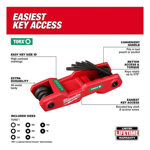 Milwaukee Juego De 8 Llaves Torx Plegables 48-22-2184 7