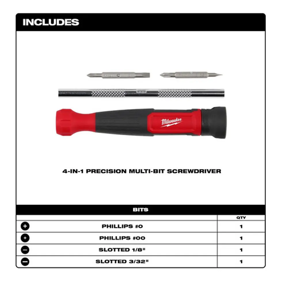 Milwaukee Destornillador De Precisión 4 En 1  48-22-2930 8