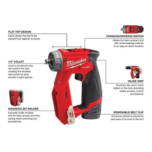 Kit Taladro De Instalación 4 en 1 Milwaukee M12 Fuel 2505-22 4